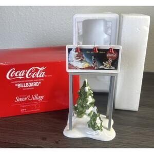 Dept. 56 Coca Cola Ceramic & Metal Snow Village Billboard 5481-0 Department 56